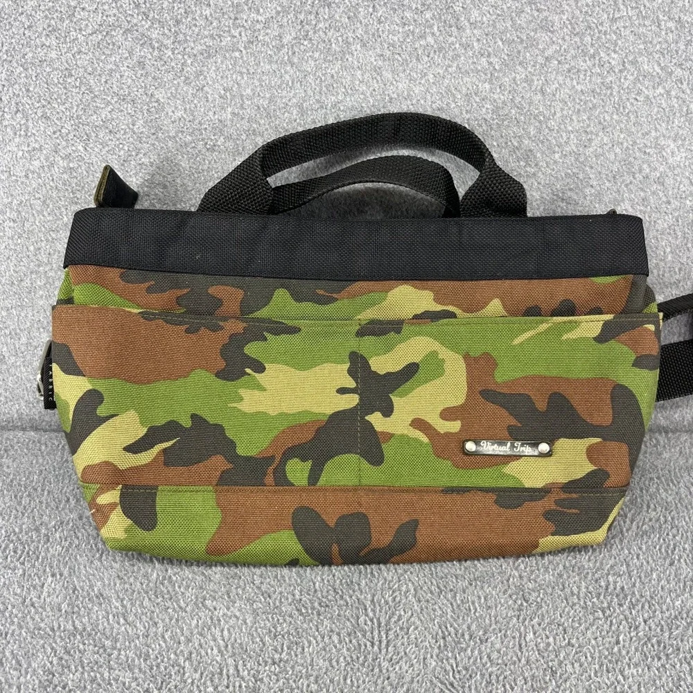 Virtual Trip Messenger Bag Green Camo Canvas nylon Crossbody Streetwear